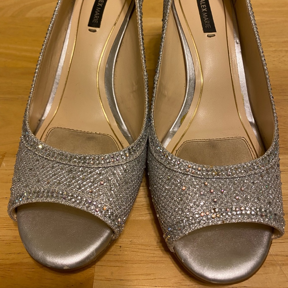 Alex Marie Sparkly Silver Heels